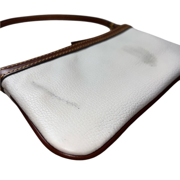 {Dooney & Bourke Cream & Brown Leather Wristlet Convertible Strap} - Picture 6 of 10